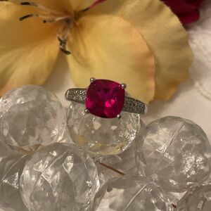 JTV N/W/OUT TAGS 925 STERLING LAB CREATED RUBY RINGS,SIZE 6 & 8 SOLD SEPARATELY